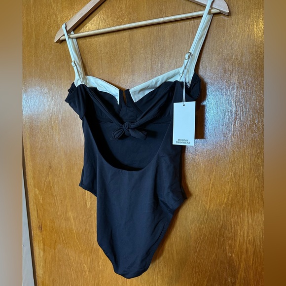 Monday Swimwear Clovelly One Piece Swimsuit Black and White - Picture 4 of 7